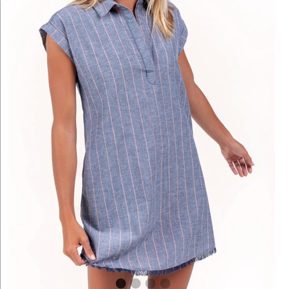 Francescas Light denim dress with fringe - Large